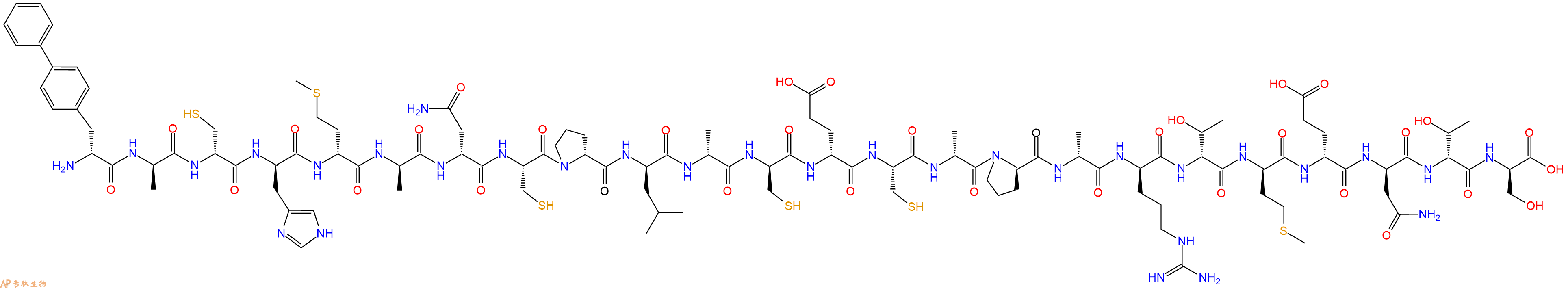专肽生物产品H2N-DBip-DAla-DCys-DHis-DMet-DAla-DAsn-Cys-DPro-DLeu-DAla-DCys-DGlu-Cys-DAla-DPro-DAla-DArg-DThr-DMet-DGlu-DAsn-DThr-DSer-OH