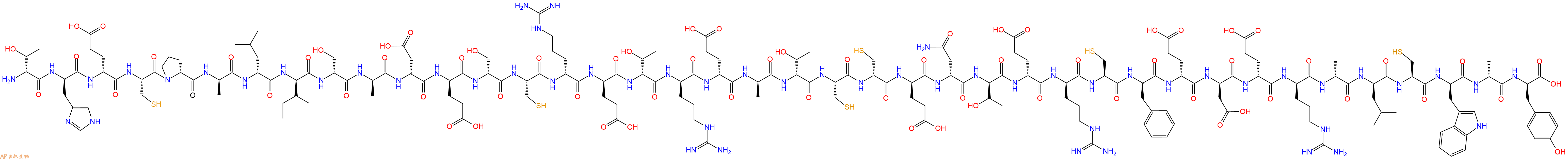 专肽生物产品H2N-DThr-DHis-DGlu-Cys-DPro-DAla-DLeu-DIle-DSer-DAla-DAsp-DGlu-DSer-Cys-DArg-DGlu-DThr-DArg-DGlu-DAla-DThr-Cys-DCys-DGlu-DAsn-DThr-DGlu-DArg-Cys-DPhe-DGlu-DAsp-DGlu-DArg-DAla-DLeu-Cys-DTrp-DAla-DTyr-OH