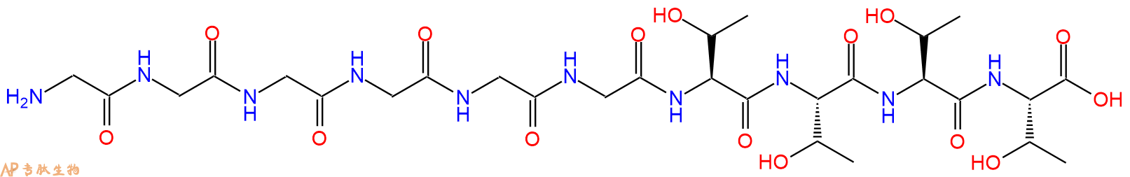 专肽生物产品H2N-Gly-Gly-Gly-Gly-Gly-Gly-Thr-Thr-Thr-Thr-OH