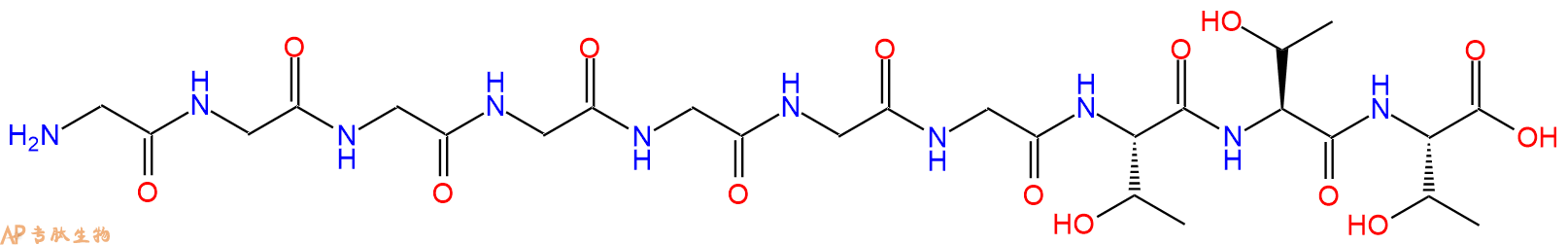 专肽生物产品H2N-Gly-Gly-Gly-Gly-Gly-Gly-Gly-Thr-Thr-Thr-OH