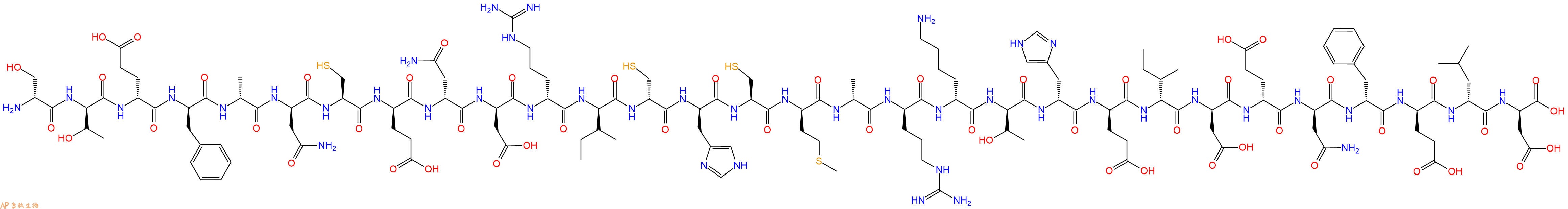 专肽生物产品H2N-DSer-DThr-DGlu-DPhe-DAla-DAsn-Cys-DGlu-DAsn-DAsp-DArg-DIle-DCys-DHis-Cys-DMet-DAla-DArg-DLys-DThr-DHis-DGlu-DIle-DAsp-DGlu-DAsn-DPhe-DGlu-DLeu-DAsp-OH
