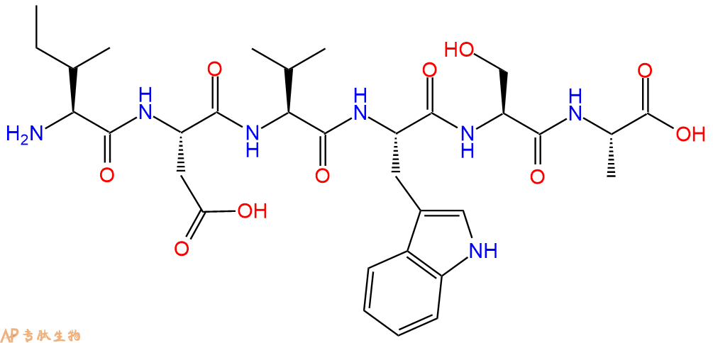 专肽生物产品H2N-Ile-Asp-Val-Trp-Ser-Ala-OH