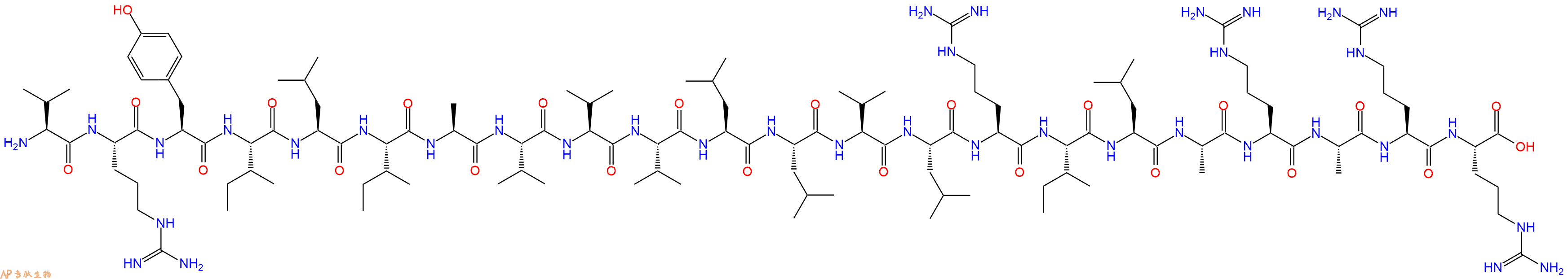 专肽生物产品H2N-Val-Arg-Tyr-Ile-Leu-Ile-Ala-Val-Val-Val-Leu-Leu-Val-Leu-Arg-Ile-Leu-Ala-Arg-Ala-Arg-Arg-OH