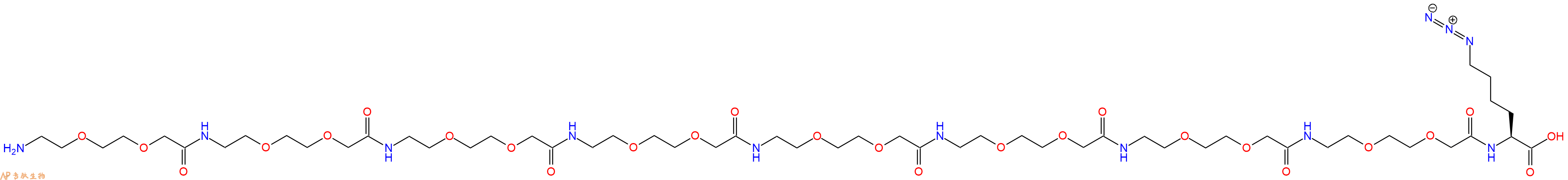 专肽生物产品H2N-AEEA-AEEA-AEEA-AEEA-AEEA-AEEA-AEEA-AEEA-Lys(N3)-OH