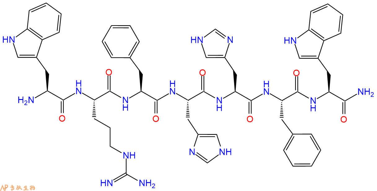 专肽生物产品H2N-Trp-Arg-Phe-His-His-Phe-Trp-CONH2