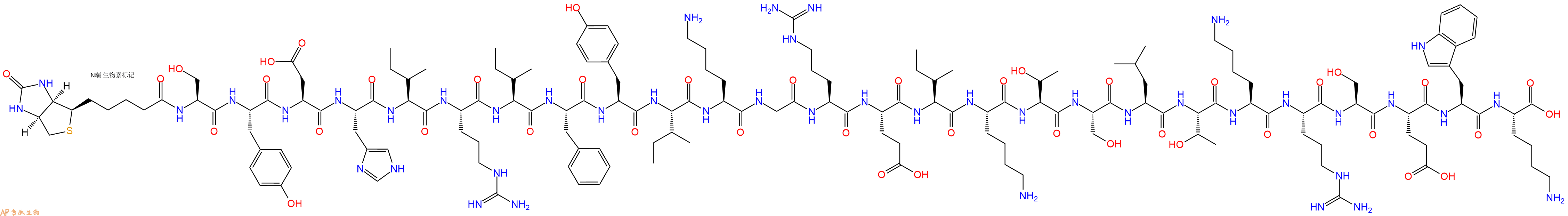 专肽生物产品Biotinyl-Ser-Tyr-Asp-His-Ile-Arg-Ile-Phe-Tyr-Ile-Lys-Gly-Arg-Glu-Ile-Lys-Thr-Ser-Leu-Thr-Lys-Arg-Ser-Glu-Trp-Lys-OH