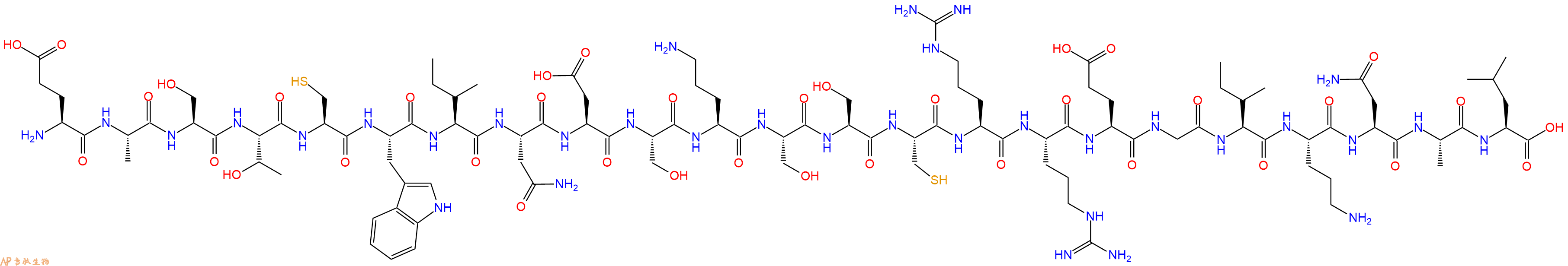 专肽生物产品H2N-Glu-Ala-Ser-Thr-Cys-Trp-Ile-Asn-Asp-Ser-Orn-Ser-Ser-Cys-Arg-Arg-Glu-Gly-Ile-Orn-Asn-Ala-Leu-OH