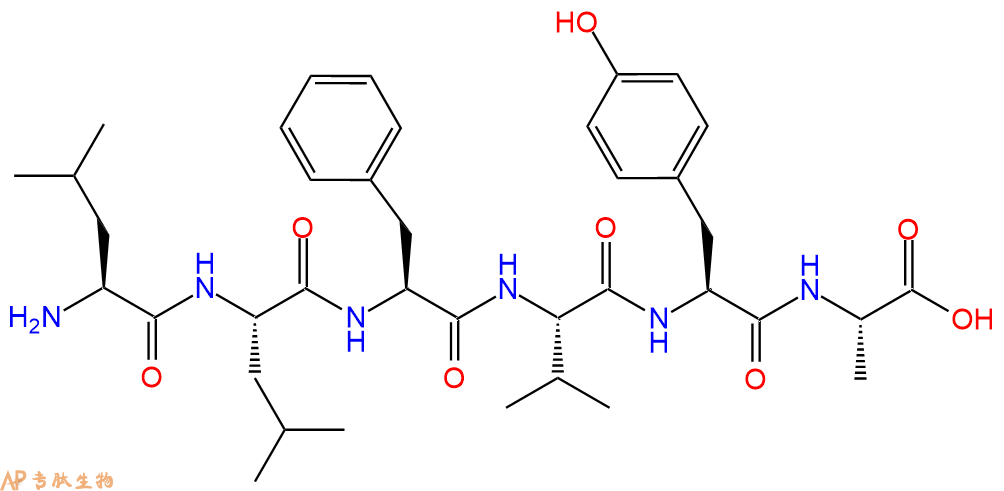 专肽生物产品H2N-Leu-Leu-Phe-Val-Tyr-Ala-OH