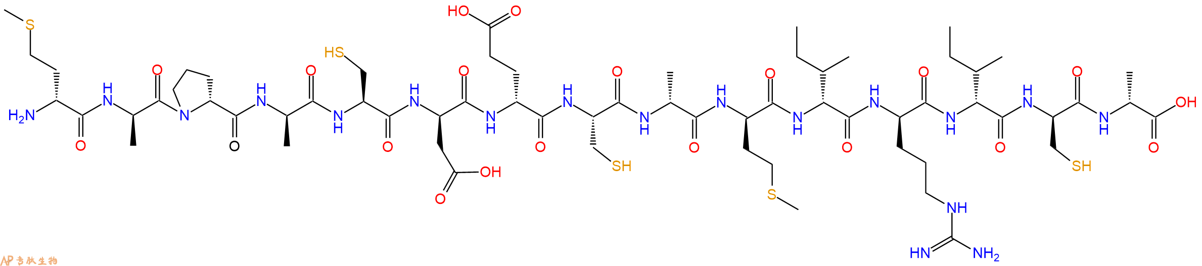 专肽生物产品H2N-DMet-DAla-DPro-DAla-Cys-DAsp-DGlu-Cys-DAla-DMet-DIle-DArg-DIle-DCys-DAla-OH