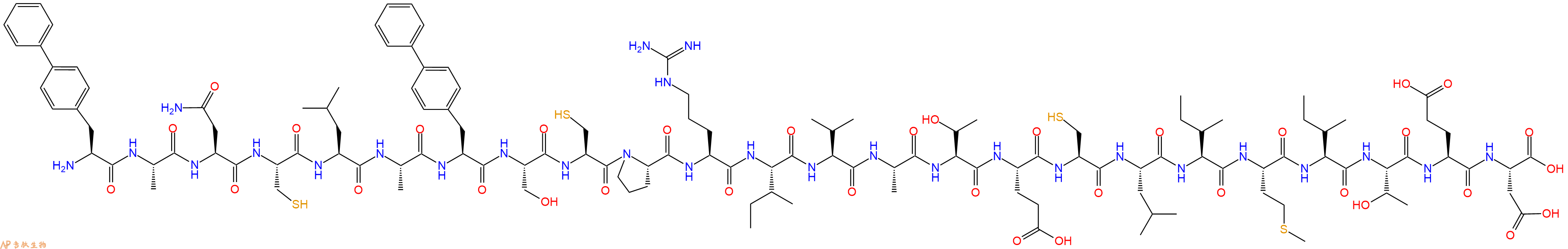 专肽生物产品H2N-Bip-Ala-Asn-Cys-Leu-Ala-Bip-Ser-Cys-Pro-Arg-Ile-Val-Ala-Thr-Glu-Cys-Leu-Ile-Met-Ile-Thr-Glu-Asp-OH
