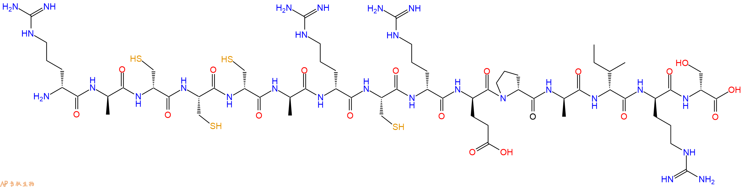 专肽生物产品H2N-DArg-DAla-DCys-Cys-DCys-DAla-DArg-Cys-DArg-DGlu-DPro-DAla-DIle-DArg-DSer-OH