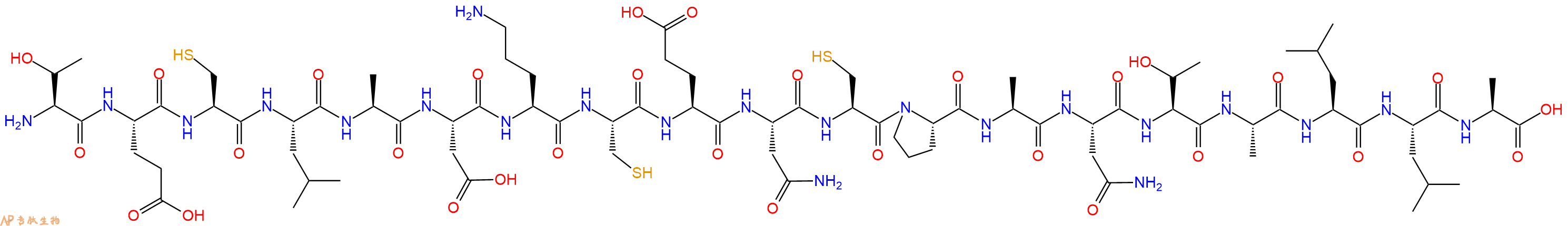 专肽生物产品H2N-Thr-Glu-Cys-Leu-Ala-Asp-Orn-Cys-Glu-Asn-Cys-Pro-Ala-Asn-Thr-Ala-Leu-Leu-Ala-OH