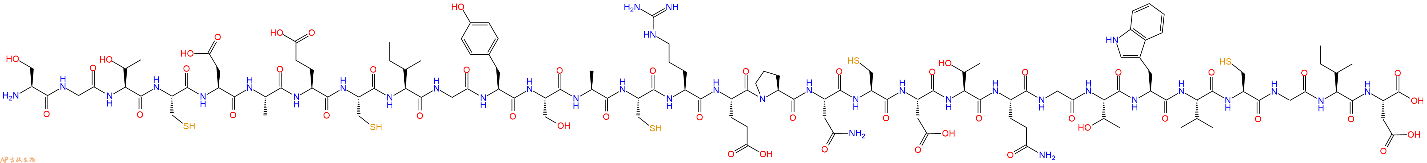 专肽生物产品H2N-Ser-Gly-Thr-Cys-Asp-Ala-Glu-Cys-Ile-Gly-Tyr-Ser-Ala-Cys-Arg-Glu-Pro-Asn-Cys-Asp-Thr-Gln-Gly-Thr-Trp-Val-Cys-Gly-Ile-Asp-OH