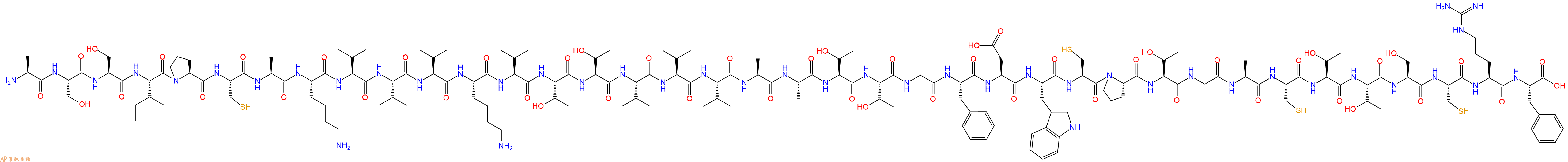 专肽生物产品H2N-Ala-Ser-Ser-Ile-Pro-Cys-Ala-Lys-Val-Val-Val-Lys-Val-Thr-Thr-Val-Val-Val-Ala-Ala-Thr-Thr-Gly-Phe-Asp-Trp-Cys-Pro-Thr-Gly-Ala-Cys-Thr-Thr-Ser-Cys-Arg-Phe-OH