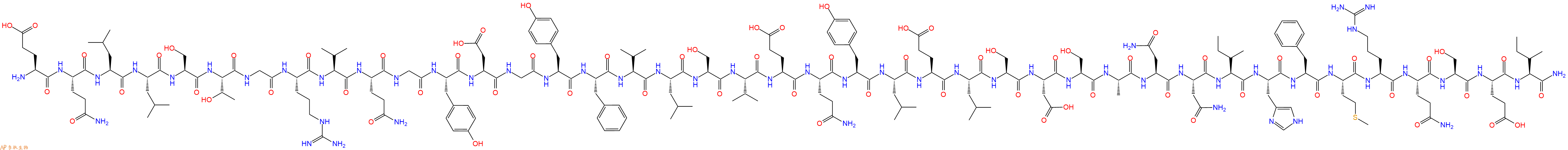专肽生物产品H2N-Glu-Gln-Leu-Leu-Ser-Thr-Gly-Arg-Val-Gln-Gly-Tyr-Asp-Gly-Tyr-Phe-Val-Leu-Ser-Val-Glu-Gln-Tyr-Leu-Glu-Leu-Ser-Asp-Ser-Ala-Asn-Asn-Ile-His-Phe-Met-Arg-Gln-Ser-Glu-Ile-CONH2