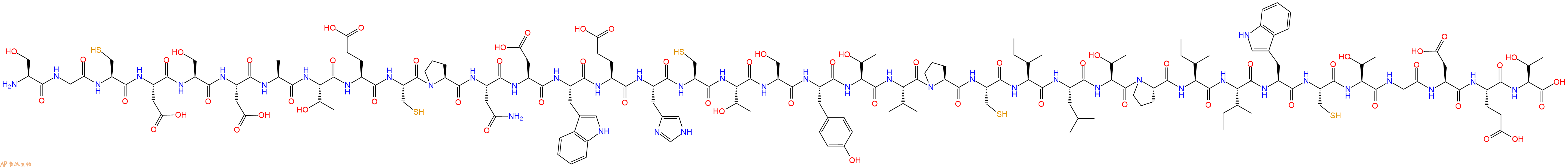专肽生物产品H2N-Ser-Gly-Cys-Asp-Ser-Asp-Ala-Thr-Glu-Cys-Pro-Asn-Asp-Trp-Glu-His-Cys-Thr-Ser-Tyr-Thr-Val-Pro-Cys-Ile-Leu-Thr-Pro-Ile-Ile-Trp-Cys-Thr-Gly-Asp-Glu-Thr-OH
