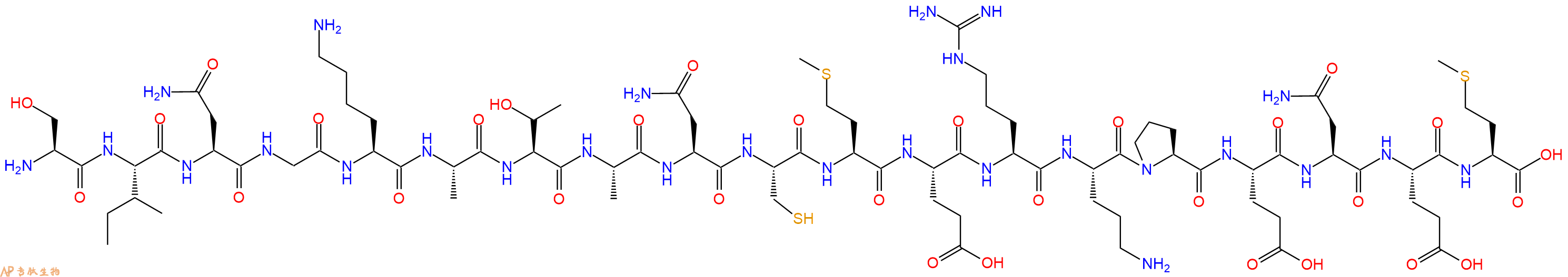 专肽生物产品H2N-Ser-Ile-Asn-Gly-Lys-Ala-Thr-Ala-Asn-Cys-Met-Glu-Arg-Orn-Pro-Glu-Asn-Glu-Met-OH