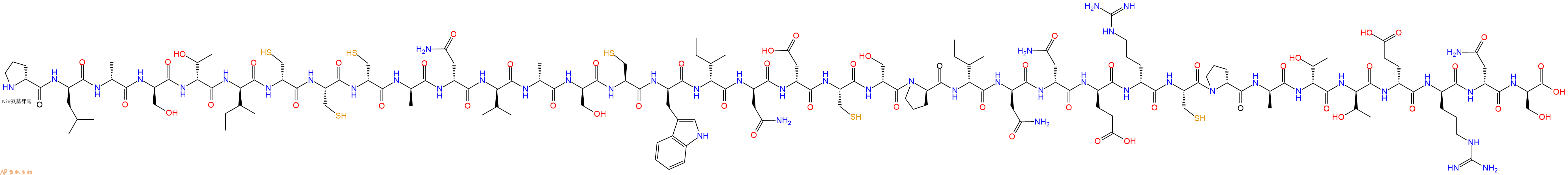 专肽生物产品H2N-DPro-DLeu-DAla-DSer-DThr-DIle-DCys-Cys-DCys-DAla-DAsn-DVal-DAla-DSer-Cys-DTrp-DIle-DAsn-DAsp-Cys-DSer-DPro-DIle-DAsn-DAsn-DGlu-DArg-Cys-DPro-DAla-DThr-DThr-DGlu-DArg-DAsn-DSer-OH