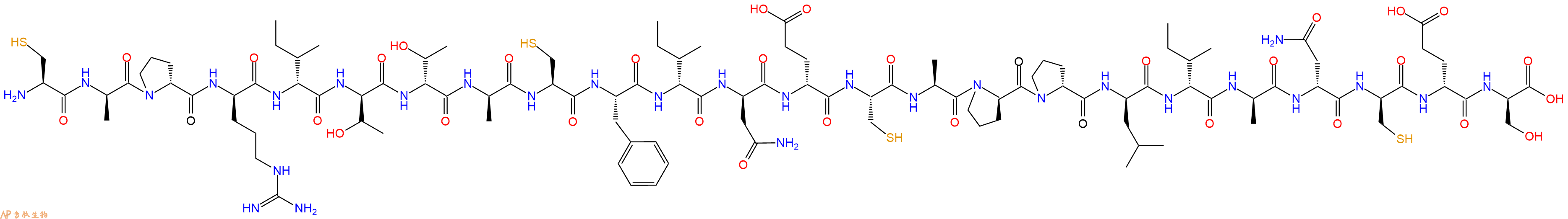 专肽生物产品H2N-Cys-DAla-DPro-DArg-DIle-DThr-DThr-DAla-Cys-Phe-DIle-DAsn-DGlu-Cys-Ala-DPro-DPro-DLeu-DIle-DAla-DAsn-DCys-DGlu-DSer-OH