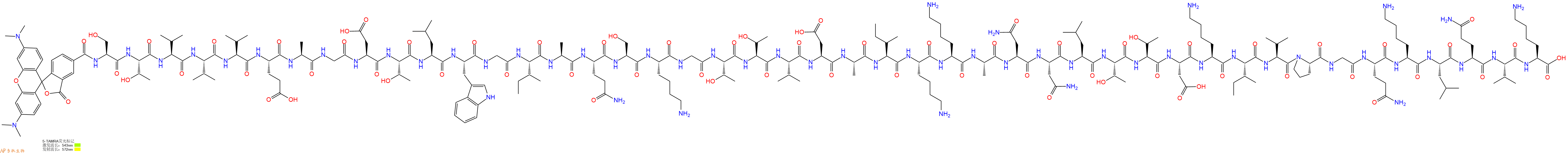 专肽生物产品5TAMRA-Ser-Thr-Val-Val-Val-Glu-Ala-Gly-Asp-Thr-Leu-Trp-Gly-Ile-Ala-Gln-Ser-Lys-Gly-Thr-Thr-Val-Asp-Ala-Ile-Lys-Lys-Ala-Asn-Asn-Leu-Thr-Thr-Asp-Lys-Ile-Val-Pro-Gly-Gln-Lys-Leu-Gln-Val-Lys-OH