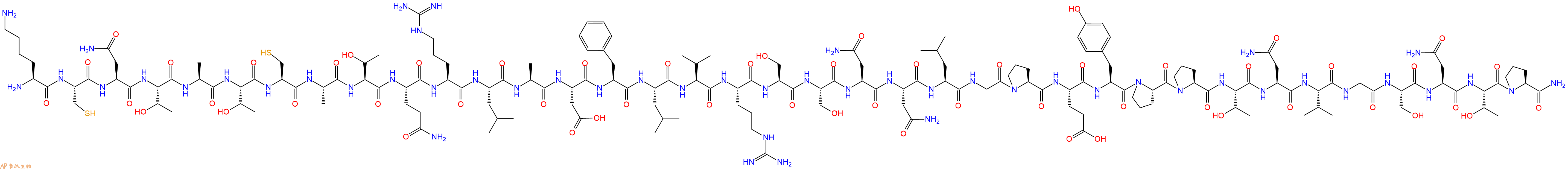 专肽生物产品H2N-Lys-Cys-Asn-Thr-Ala-Thr-Cys-Ala-Thr-Gln-Arg-Leu-Ala-Asp-Phe-Leu-Val-Arg-Ser-Ser-Asn-Asn-Leu-Gly-Pro-Glu-Tyr-Pro-Pro-Thr-Asn-Val-Gly-Ser-Asn-Thr-Pro-CONH2
