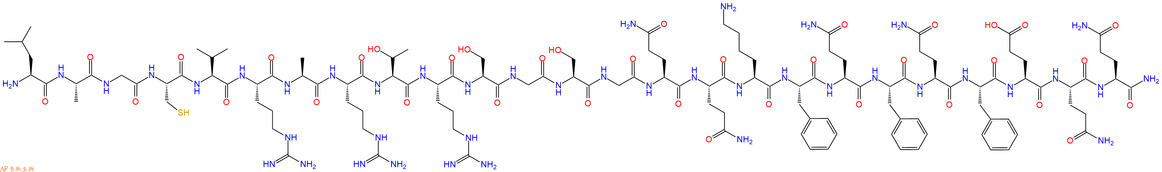 专肽生物产品H2N-Leu-Ala-Gly-Cys-Val-Arg-Ala-Arg-Thr-Arg-Ser-Gly-Ser-Gly-Gln-Gln-Lys-Phe-Gln-Phe-Gln-Phe-Glu-Gln-Gln-CONH2