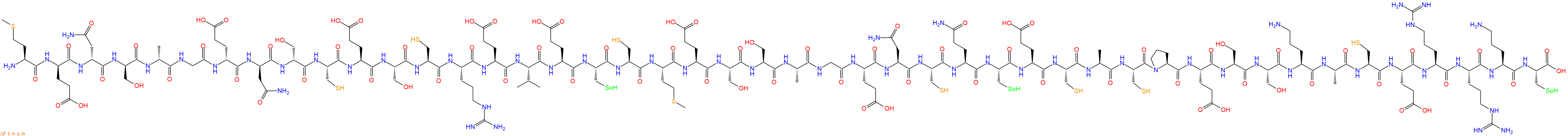 专肽生物产品H2N-Met-DGlu-DAsn-DSer-DAla-Gly-DGlu-DAsn-DSer-Cys-Glu-Ser-Cys-Arg-Glu-Val-Glu-Sec-Cys-Met-Glu-Ser-Ser-Ala-Gly-Glu-Asn-Cys-Gln-Sec-Glu-Cys-Ala-Cys-Pro-Glu-Ser-Ser-Orn-Ala-Cys-Glu-Arg-Arg-Orn-Sec-OH