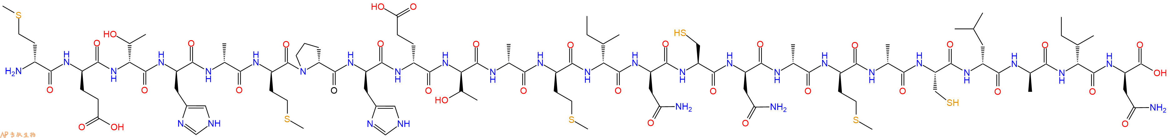 专肽生物产品H2N-DMet-DGlu-DThr-DHis-DAla-DMet-DPro-DHis-DGlu-DThr-DAla-DMet-DIle-DAsn-Cys-DAsn-DAla-DMet-DAla-Cys-DLeu-DAla-DIle-DAsn-OH
