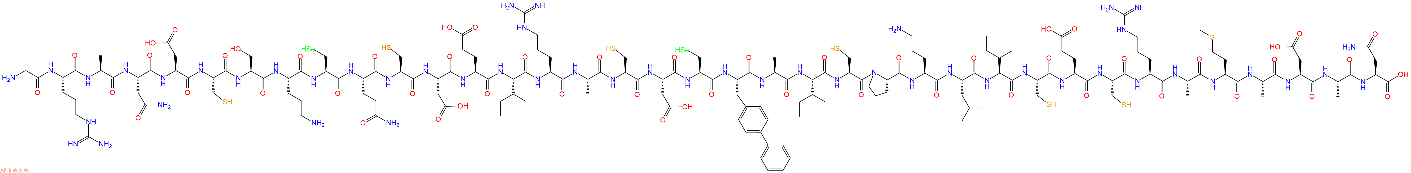 专肽生物产品H2N-Gly-Arg-Ala-Asn-Asp-Cys-Ser-Orn-Sec-Gln-Cys-Asp-Glu-Ile-Arg-Ala-Cys-Asp-Sec-Bip-Ala-Ile-Cys-Pro-Orn-Leu-Ile-Cys-Glu-Cys-Arg-Ala-Met-Ala-Asp-Ala-Asn-OH