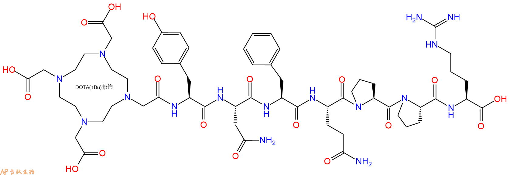 专肽生物产品DOTA-Tyr-Asn-Phe-Gln-Pro-Pro-Arg-OH