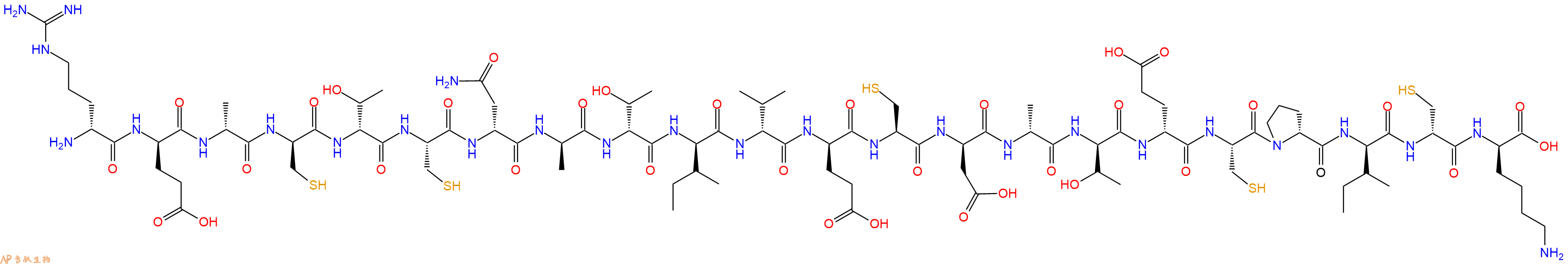 专肽生物产品H2N-DArg-DGlu-DAla-DCys-DThr-Cys-DAsn-DAla-DThr-DIle-DVal-DGlu-Cys-DAsp-DAla-DThr-DGlu-Cys-DPro-DIle-DCys-DLys-OH