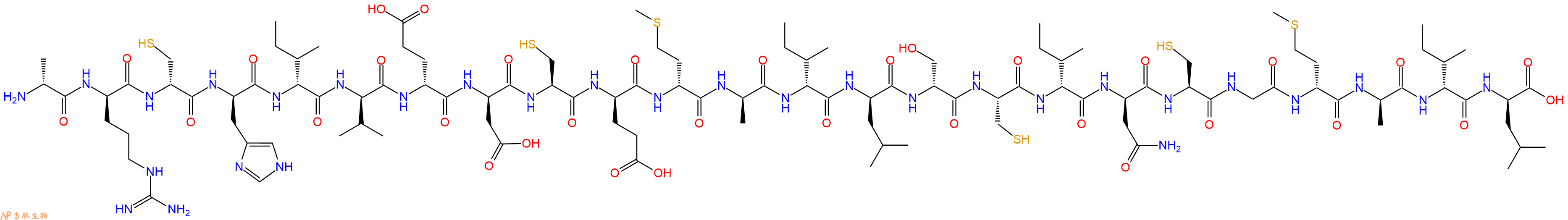 专肽生物产品H2N-DAla-DArg-DCys-DHis-DIle-DVal-DGlu-DAsp-Cys-DGlu-DMet-DAla-DIle-DLeu-DSer-Cys-DIle-DAsn-Cys-Gly-DMet-DAla-DIle-DLeu-OH
