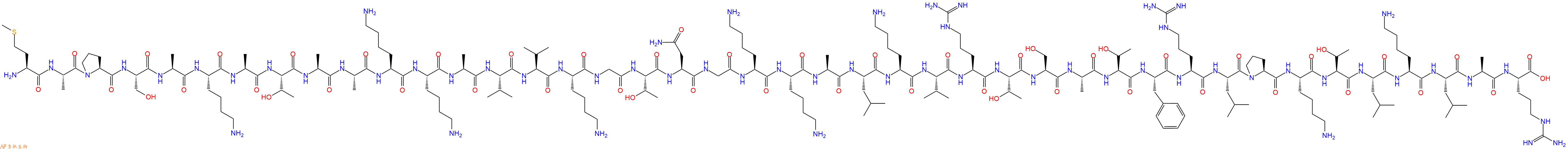 专肽生物产品H2N-Met-Ala-Pro-Ser-Ala-Lys-Ala-Thr-Ala-Ala-Lys-Lys-Ala-Val-Val-Lys-Gly-Thr-Asn-Gly-Lys-Lys-Ala-Leu-Lys-Val-Arg-Thr-Ser-Ala-Thr-Phe-Arg-Leu-Pro-Lys-Thr-Leu-Lys-Leu-Ala-Arg-OH