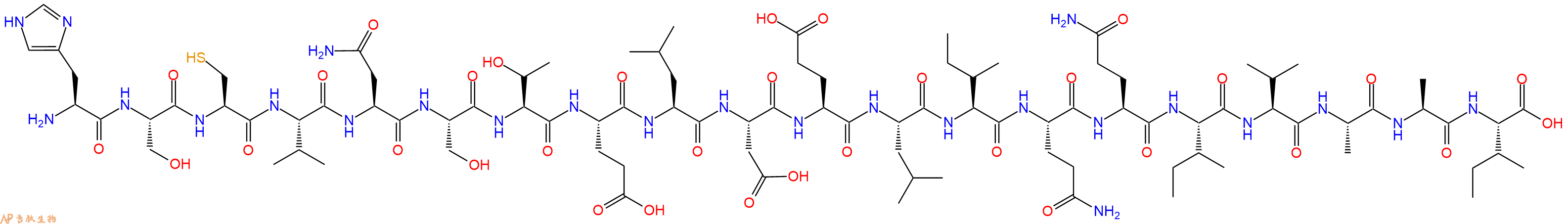 专肽生物产品H2N-His-Ser-Cys-Val-Asn-Ser-Thr-Glu-Leu-Asp-Glu-Leu-Ile-Gln-Gln-Ile-Val-Ala-Ala-Ile-OH
