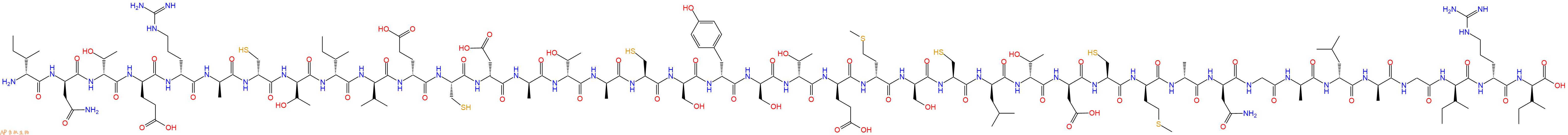 专肽生物产品H2N-DIle-DAsn-DThr-DGlu-DArg-DAla-DCys-DThr-DIle-DVal-DGlu-Cys-DAsp-DAla-DThr-DAla-Cys-DSer-DTyr-DSer-DThr-DGlu-DMet-DSer-Cys-DLeu-DThr-DAsp-Cys-DMet-DAla-DAsn-Gly-DAla-DLeu-DAla-Gly-DIle-DArg-DIle-OH