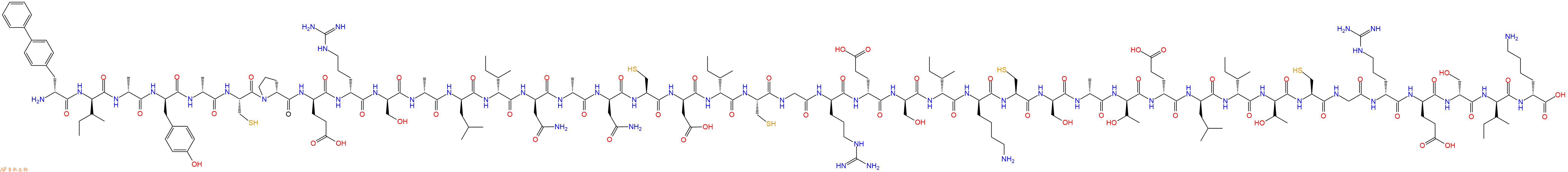 专肽生物产品H2N-DBip-DIle-DAla-DTyr-DAla-Cys-DPro-DGlu-DArg-DSer-DAla-DLeu-DIle-DAsn-DAla-DAsn-Cys-DAsp-DIle-Cys-Gly-DArg-DGlu-DSer-DIle-DLys-Cys-DSer-DAla-DThr-DGlu-DLeu-DIle-DThr-Cys-Gly-DArg-DGlu-DSer-DIle-DLys-OH