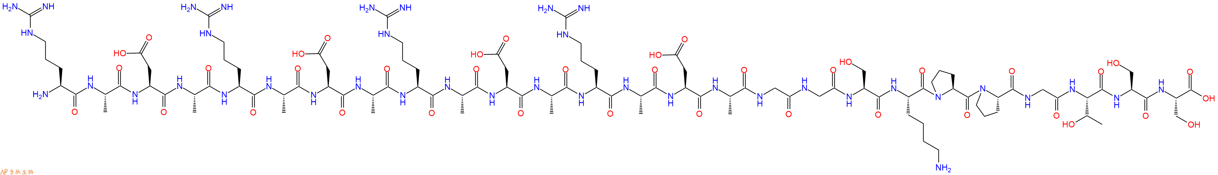专肽生物产品H2N-Arg-Ala-Asp-Ala-Arg-Ala-Asp-Ala-Arg-Ala-Asp-Ala-Arg-Ala-Asp-Ala-Gly-Gly-Ser-Lys-Pro-Pro-Gly-Thr-Ser-Ser-OH