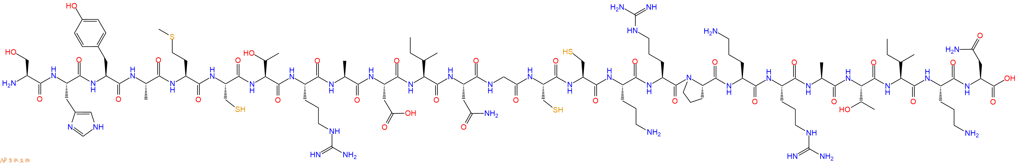 专肽生物产品H2N-Ser-His-Tyr-Ala-Met-Cys-Thr-Arg-Ala-Asp-Ile-Asn-Gly-Cys-Cys-Orn-Arg-Pro-Orn-Arg-Ala-Thr-Ile-Orn-Asn-OH