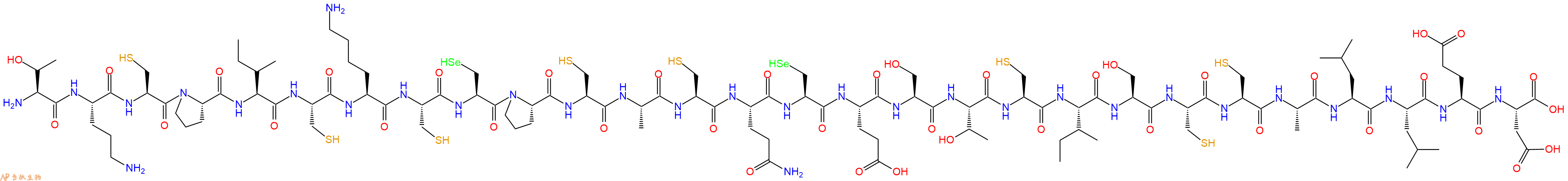 专肽生物产品H2N-Thr-Orn-Cys-Pro-Ile-Cys-Lys-Cys-Sec-Pro-Cys-Ala-Cys-Gln-Sec-Glu-Ser-Thr-Cys-Ile-Ser-Cys-Cys-Ala-Leu-Leu-Glu-Asp-OH