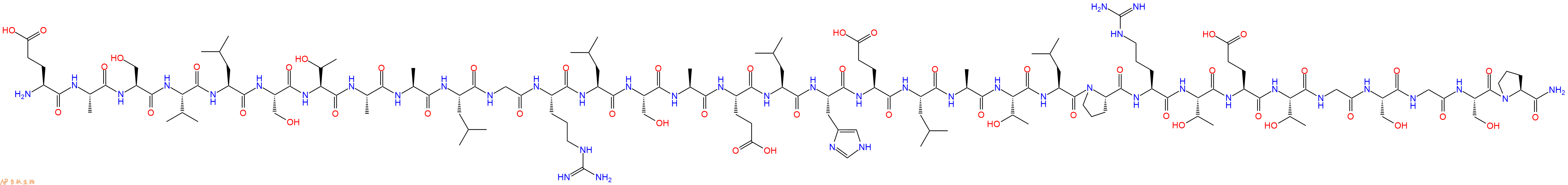 专肽生物产品H2N-Glu-Ala-Ser-Val-Leu-Ser-Thr-Ala-Ala-Leu-Gly-Arg-Leu-Ser-Ala-Glu-Leu-His-Glu-Leu-Ala-Thr-Leu-Pro-Arg-Thr-Glu-Thr-Gly-Ser-Gly-Ser-Pro-CONH2