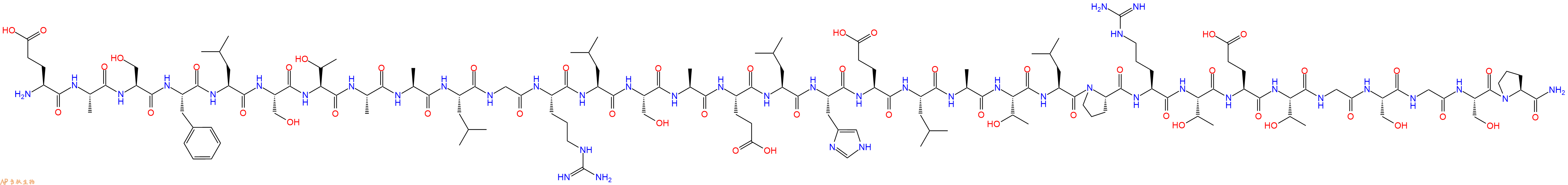 专肽生物产品H2N-Glu-Ala-Ser-Phe-Leu-Ser-Thr-Ala-Ala-Leu-Gly-Arg-Leu-Ser-Ala-Glu-Leu-His-Glu-Leu-Ala-Thr-Leu-Pro-Arg-Thr-Glu-Thr-Gly-Ser-Gly-Ser-Pro-CONH2