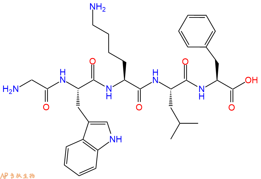 专肽生物产品H2N-Gly-Trp-Lys-Leu-Phe-OH