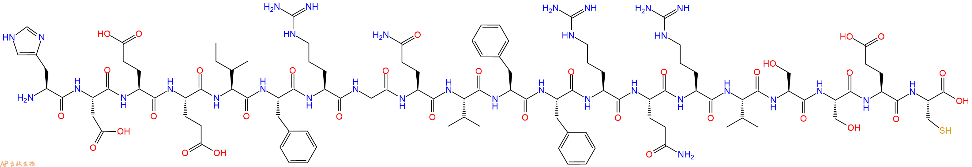 专肽生物产品H2N-His-Asp-Glu-Glu-Ile-Phe-Arg-Gly-Gln-Val-Phe-Phe-Arg-Gln-Arg-Val-Ser-Ser-Glu-Cys-OH