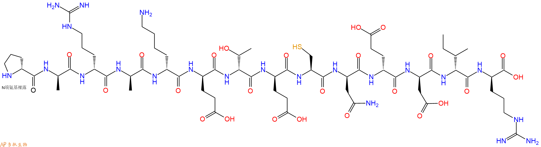 专肽生物产品H2N-DPro-DAla-DArg-DAla-DLys-DGlu-DThr-DGlu-Cys-DAsn-DGlu-DAsp-DIle-DArg-OH