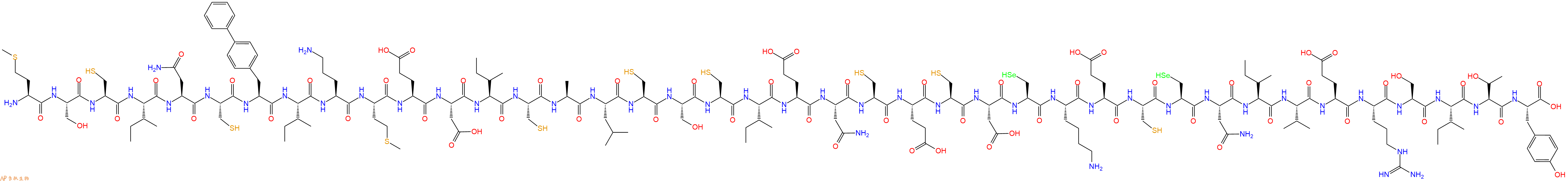 专肽生物产品H2N-Met-Ser-Cys-Ile-Asn-Cys-Bip-Ile-Orn-Met-Glu-Asp-Ile-Cys-Ala-Leu-Cys-Ser-Cys-Ile-Glu-Asn-Cys-Glu-Cys-Asp-Sec-Lys-Glu-Cys-Sec-Asn-Ile-Val-Glu-Arg-Ser-Ile-Thr-Tyr-OH