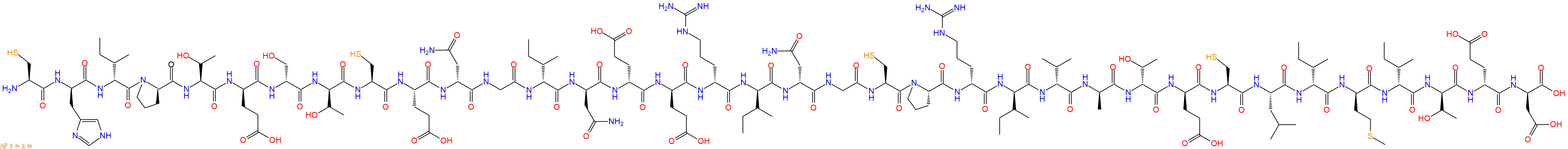 专肽生物产品H2N-Cys-DHis-DIle-DPro-Thr-DGlu-DSer-DThr-Cys-Glu-DAsn-Gly-DIle-DAsn-DGlu-DGlu-DArg-DIle-DAsn-Gly-Cys-Pro-DArg-DIle-DVal-DAla-DThr-DGlu-Cys-Leu-DIle-DMet-DIle-DThr-DGlu-DAsp-OH