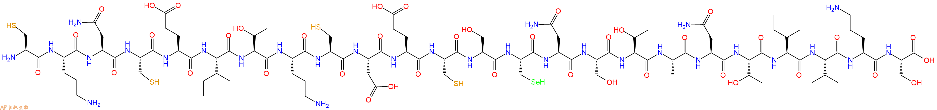 专肽生物产品H2N-Cys-Orn-Asn-Cys-Glu-Ile-Thr-Orn-Cys-Asp-Glu-Cys-Ser-Sec-Asn-Ser-Thr-Ala-Asn-Thr-Ile-Val-Orn-Ser-OH