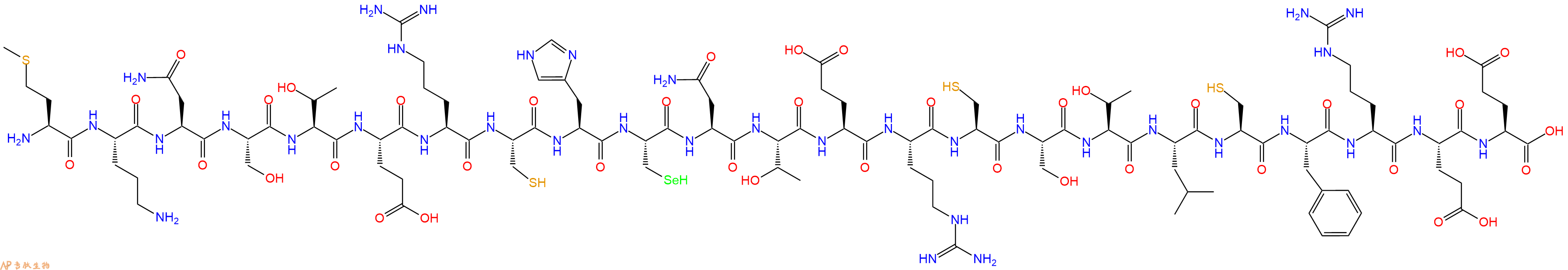 专肽生物产品H2N-Met-Orn-Asn-Ser-Thr-Glu-Arg-Cys-His-Sec-Asn-Thr-Glu-Arg-Cys-Ser-Thr-Leu-Cys-Phe-Arg-Glu-Glu-OH