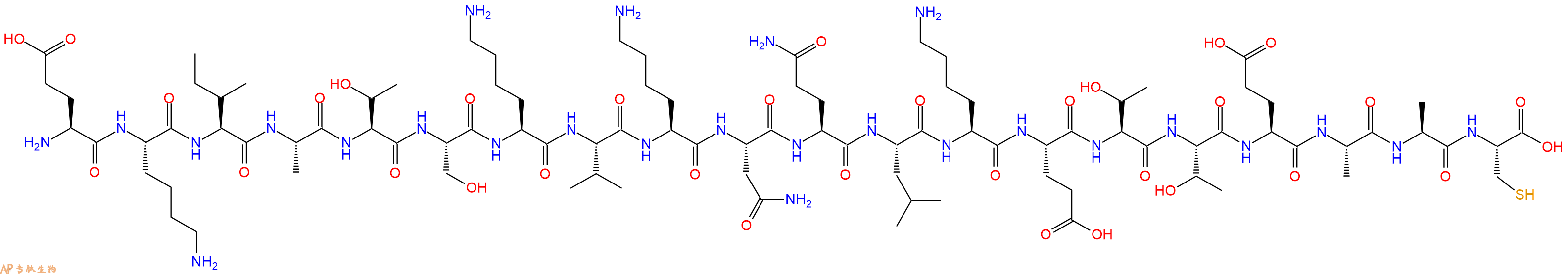 专肽生物产品H2N-Glu-Lys-Ile-Ala-Thr-Ser-Lys-Val-Lys-Asn-Gln-Leu-Lys-Glu-Thr-Thr-Glu-Ala-Ala-Cys-OH
