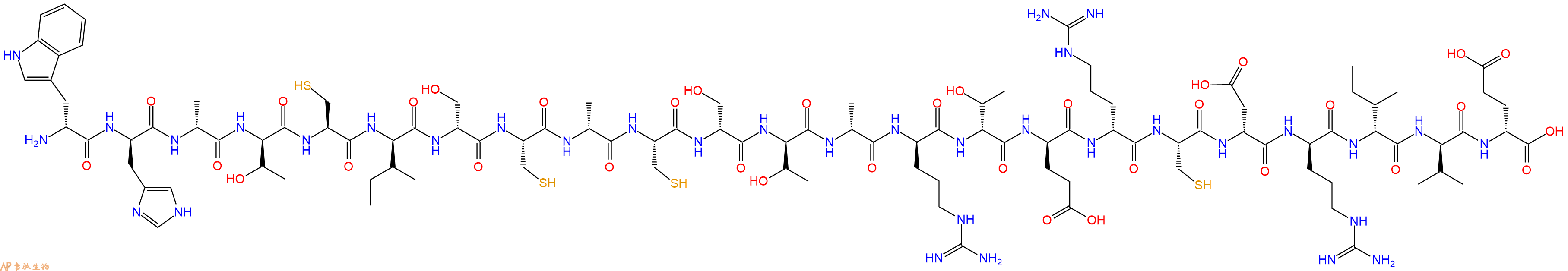 专肽生物产品H2N-DTrp-DHis-DAla-DThr-Cys-DIle-DSer-Cys-DAla-Cys-DSer-DThr-DAla-DArg-DThr-DGlu-DArg-Cys-DAsp-DArg-DIle-DVal-DGlu-OH